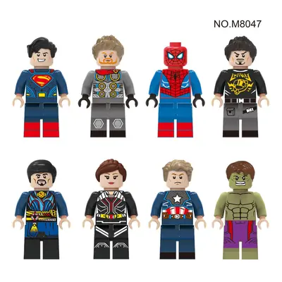 (Style B 8pcs) Marvel Avengers Super Hero Comic Mini Figures Dc Minifigure Gift Fits Lego