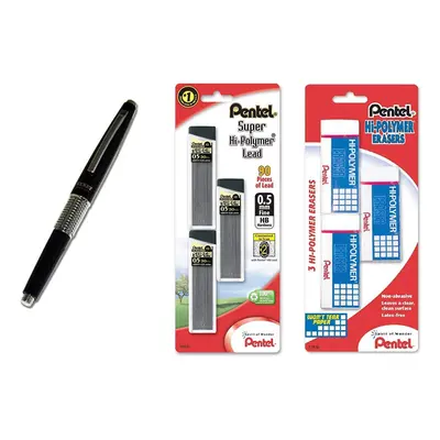 Pentel Sharp Kerry Mechanical Pencil 0.70mm Black Metallic Barrel Piece P1037A 0.5mm Bundle Penc