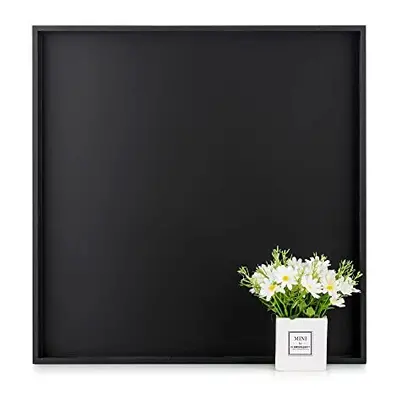 Square Large Ottoman Tray: Modern Extra Large Black Serving Decorative Trays with Cutout Handles