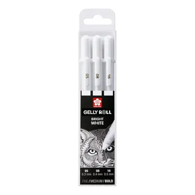 Sakura Gelly Roll Set Bright White Gel Pens Fine/Medium/Bold