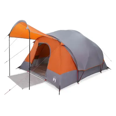 (grey and orange) vidaXL Family Tent Tunnel 8-Person Green Waterproof tent garden tent