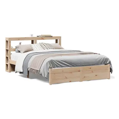 vidaXL Bed Frame with Headboard Bed Base 150x200 cm King Size Solid Wood Pine