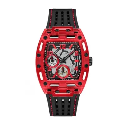 Guess Mens Black Red Multi-function Watch