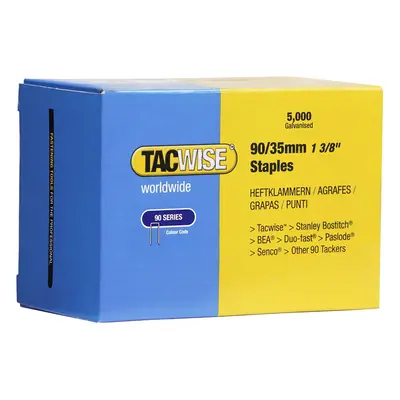 Tacwise 90/35mm Narrow Crown Staples for Staple Gun (Box of 5000)