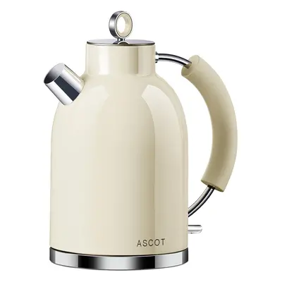 (Beige) Cordless Rapid Boil, Stainless Steel Filtered Kettle, Heater and Hot Water Bottle, 1.5 L