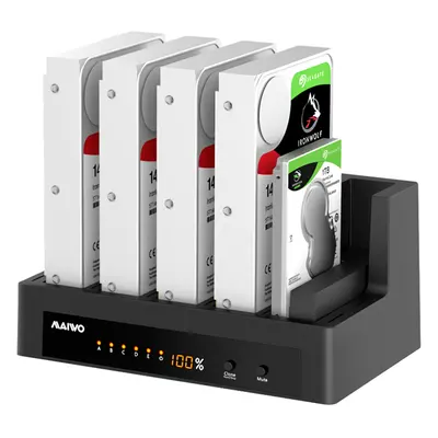 (Normal Version, EU Plug) 5-Bay SATA Hard Drive Docking Station 2.5"3.5" SSD HDD External Duplic