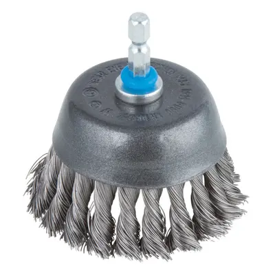 wolfcraft wire cup brush Ã mm, twisted, hexagon shank 1/4" (6.35 mm)