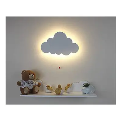 (Cloud) White Wooden Night Light Wall Mounted Nursery Lighting