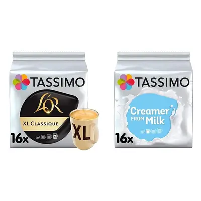 L'OR Classique Coffee Pods (Pack of 5, Total Coffee Capsules) & Creamer Milk Pods (Pack of 5, To