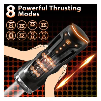 (black) Automatic Heating Sucking Blowjob Masturbator Cup Vibrations With Thrust Modes And Heati