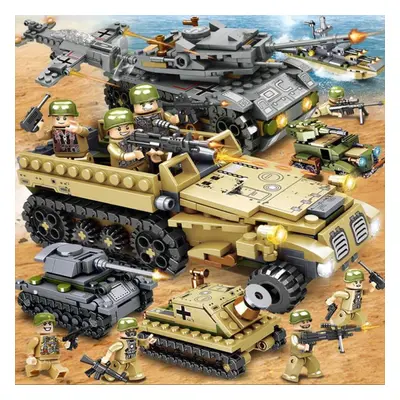 (Tank-1061Pcs) 1256pcs Police Station Building Blocks Toys For Boys City Series Blocks Toys Educ