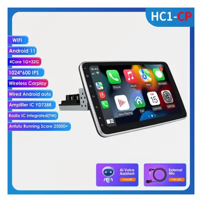 (1GB 16GB Carplay AI) Car Radio Hizpo 1g+32g 10.1inch Rotatable Din Autoradio Gps For Universal 