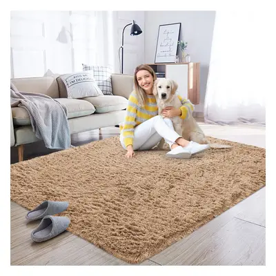 (Beige , x cm) Non Slip Shaggy Rugs Carpet Runner Large Doormats