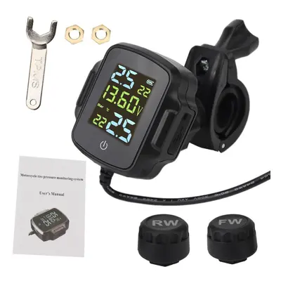 With External Sensors For Phone Tablet Motorcycle Tpms Usb Charger Tyre Temperature Alarm System