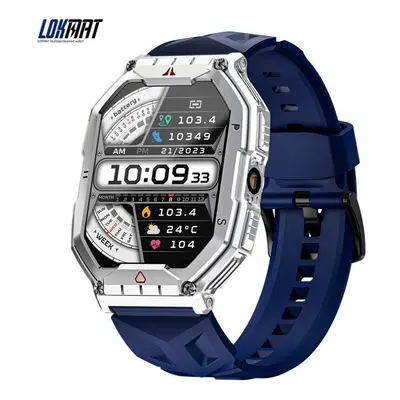 (blue) Lokmat Ocean Pro Sport Smart Watch Rugged Fitness Waterproof Smartwatches Heart Rate Moni