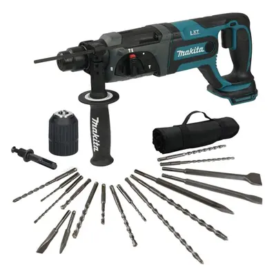 Makita DHR241ZX7 18V LXT Mode SDS+ Rotary Hammer Drill 17PC Bit Set + Chuck