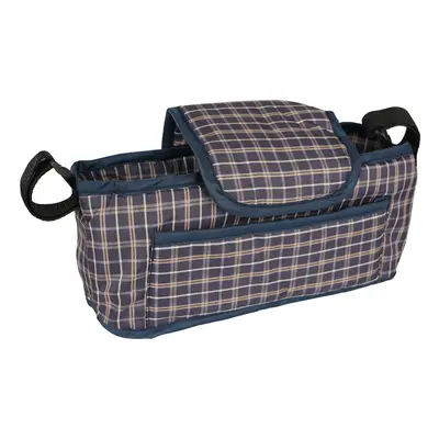 (Blue Tartan ) Pet Stroller Caddy Bags