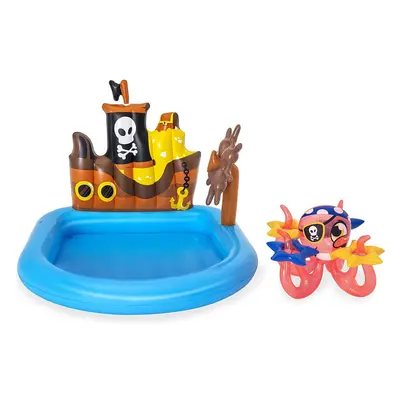 Bestway Ships Ahoy Play Centre, Kids Pirate Inflatable Water Park Garden Toy, With Octopus Ring 