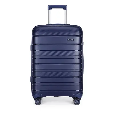 (Navy, inch) 20/24/28In Multi Texture Hard Shell PP Suitcase Set