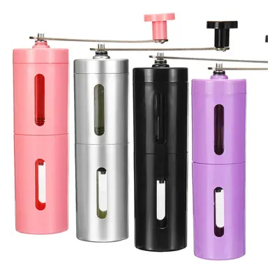 (Pink) Stainless Steel Portable Hand Bean Mill Professional Manual Coffee Grinder Maker