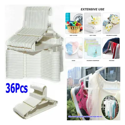 36 Pcs White Plastic Nursery Nonslip Baby Coat Hangers For Kids Children Clothes