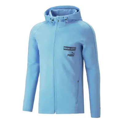 (3XL) Manchester City Casuals Hoody Jacket (Light Blue)