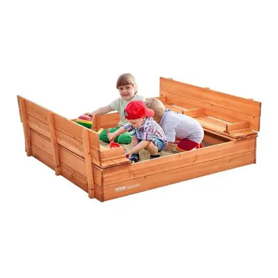 Vevor SXMZFXWDP000U9A8QV0 52.4 x 47.2 x 16.9 in. Wooden Sandbox