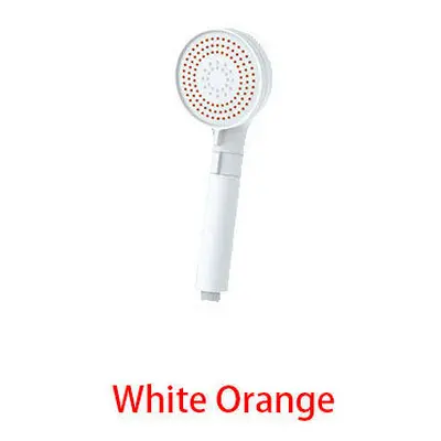 (White orange) Adjustable Flow Pressurized Shower Head Splash Mode Shower Liquid Silicone ABS Hi