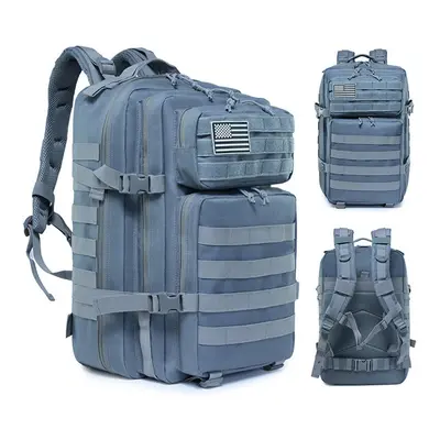 (Grey) 50L Man/Women Hiking Trekking Bag Military Tactical Backpack Army Waterproof Molle Bug Ou