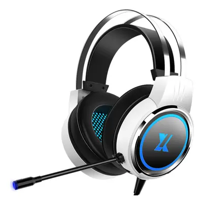 (White) Gaming Headset 7.1Channerl 50mm Unit RGB Colorful Light 4D Surround Sound Ergonomic Desi