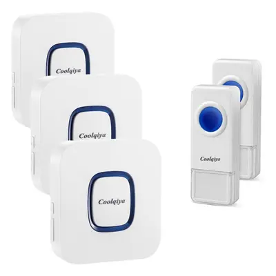 Coolqiya Wireless Doorbell Chimes with Remote Waterproof Door Bell Buttons and Plugin Receivers,