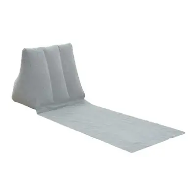 (Grey) Inflatable Beach Mat Festival Camping Leisure Lounger Back Pillow Cushion Chair Folding C