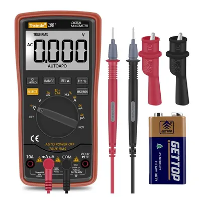 Digital Multimeter,Thsinde Auto-Ranging Digital Multimeter with Alligator Clips, AC Voltage Test