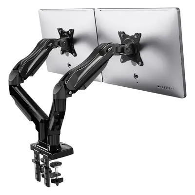 (Black) Dual Monitor Stand for to Inch Screens, Dual Monitor Arm Desk Mount for Curved Flat Scre