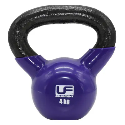 4KG Cast Iron Kettlebell - Podwer Coated & Dipped - Kettle Bell Metal Swing