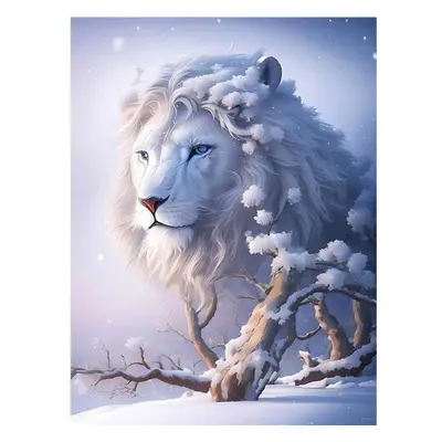 (as the picture, Round drill 50x70cm) Diamond Painting New Arrivals Snow White Lion Diy Full Squ