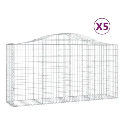 (200 x x 100/120 cm/ pcs) vidaXL Arched Gabion Basket Stone Basket Gabion Retaining Wall Galvani