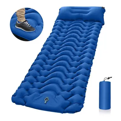 (white, 196*68*8cm) One Person 40d Tpu Feet Air Mat Inflatable Camping Outdoor Sleeping Pad Air 