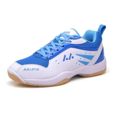 (white,blue, 43) New High-quality Shock-absorbing Anti-skid Wear-resistant Badminton Shoes Tenni