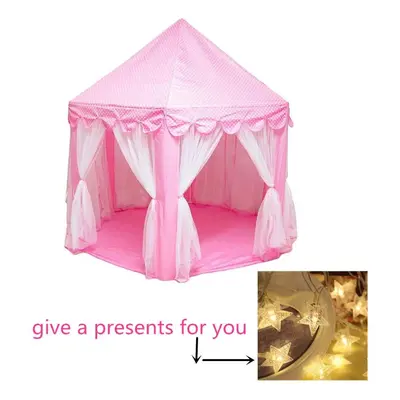 (1) Six Angle Pink Princess Castle Gauze Tent House Girl Children Large Indoor Outdoor Toy Game