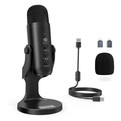 zealsound USB Microphone, PC Phone Podcast Mic, Condenser Gaming microphones for PS4&5, W/Quick 