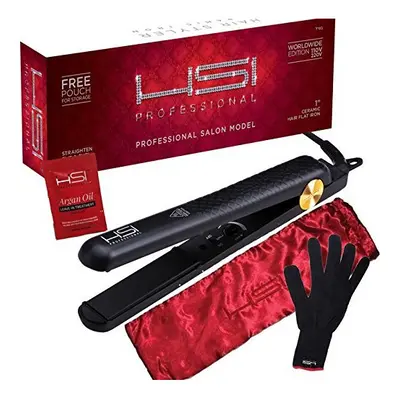 HSI Professional Glider | Ceramic Tourmaline Ionic Flat Iron Hair Straightener | Straightens & C