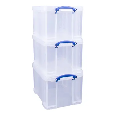 Really Useful x Litre Storage Box, Clear, Bonus Pack