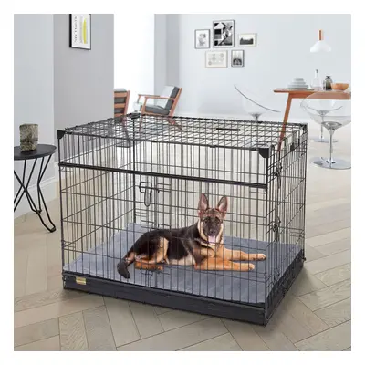 (XL(105x70cm) for 42inch cage) Grey Pet Bed with Removable Cover for Dog Crate