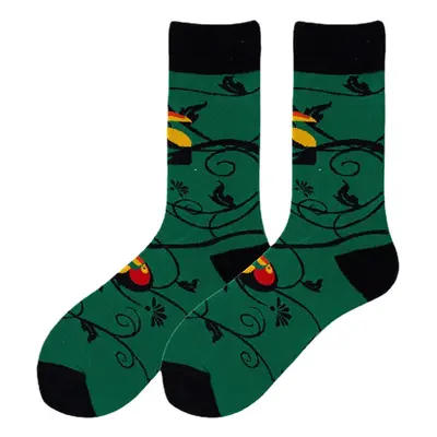 (Green) Unisex Animal Series Pattern Colourful Patchwork Color Cute Tube Socks