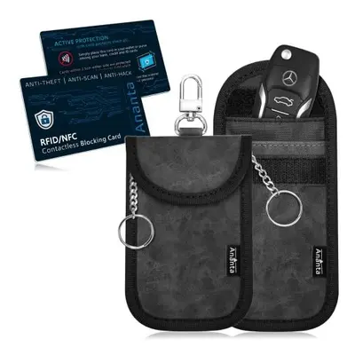 Ananta Faraday Pouch for Car Keys, Pack Faraday Bag Plus x RFID/NFC Contactless Blocking Cards, 