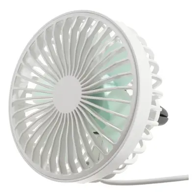 (White) Gears USB Electric Car Fan Low Noise Portable Rotating Cooling Fan For Home Office