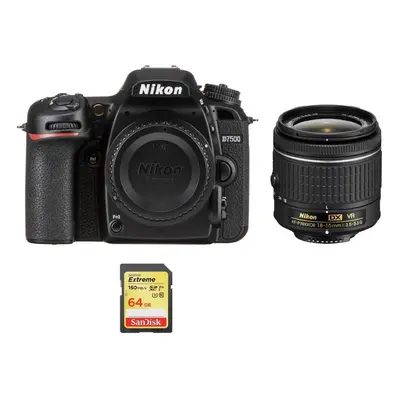 NIKON D7500 KIT AF-P 18-55mm F3.5-5.6G VR + SanDisk Extreme 64G SD