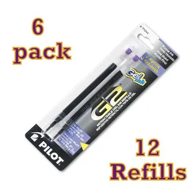 Pilot G2 Gel Ink Refill for Rolling Ball Pens Fine Point Purple Ink Packs of Refills each