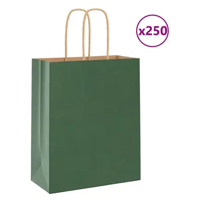 (green, x x cm) vidaXL Paper Bags pcs with Handles Brown 21x11x36 cm Paper Grocery Bag